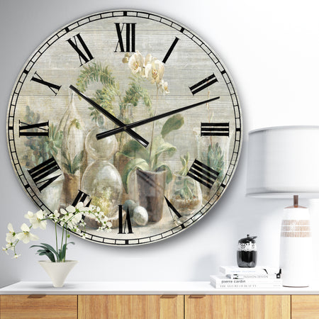 Composition of Orchids - Traditional Large Wall CLock