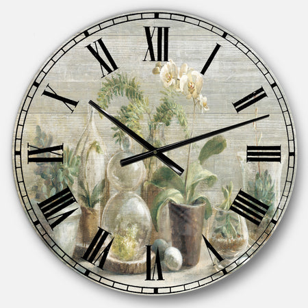 Composition of Orchids - Traditional Large Wall CLock