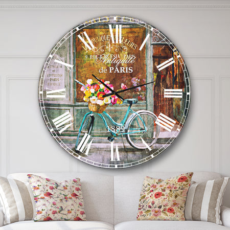 Paris French Flowershop - Traditional Wall CLock