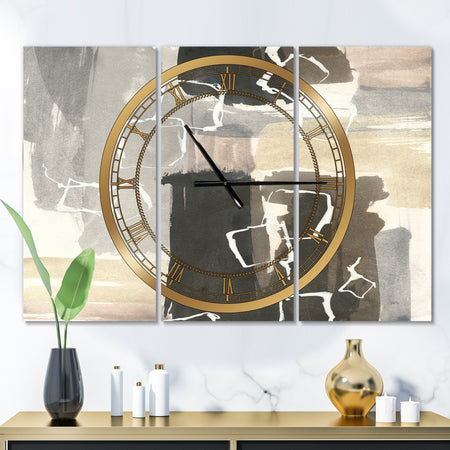 Glam Dancing shape I - Glam 3 Panels Oversized Wall CLock