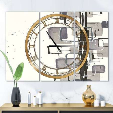 Glam Dancing shape III - Glam 3 Panels Oversized Wall CLock