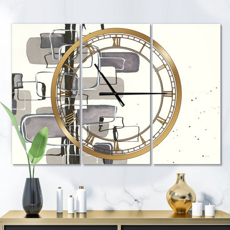 Glam Dancing shape IV - Glam 3 Panels Oversized Wall CLock