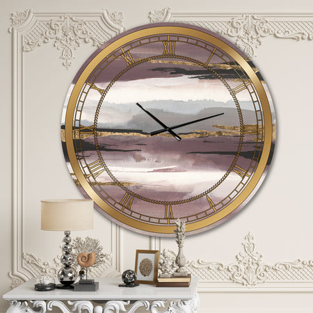 Purple Glam Storm I - Glam Large Wall CLock