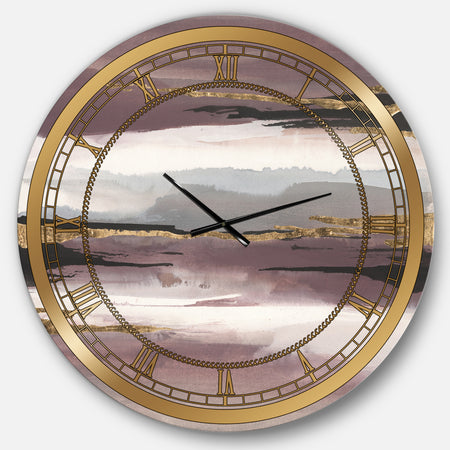 Purple Glam Storm I - Glam Large Wall CLock