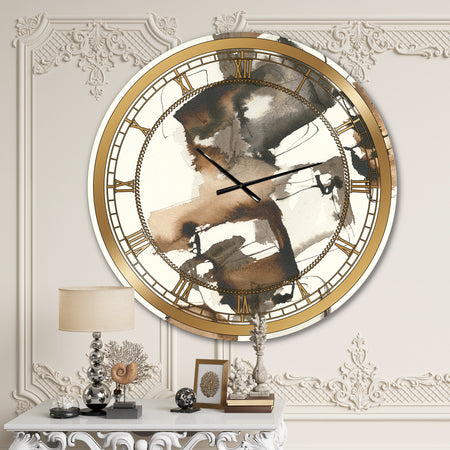 Gold Glam Squares II - Glam Large Wall CLock