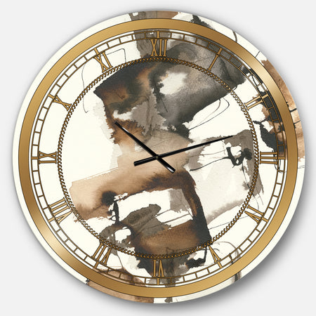 Gold Glam Squares II - Glam Large Wall CLock