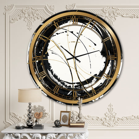 Gold Metallic Circle - Modern Glam Wall CLock