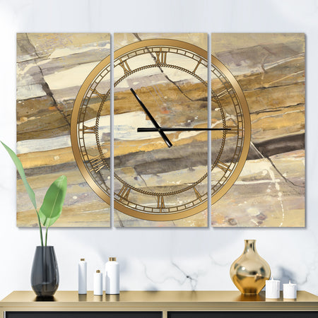 Fire and Ice Minerals V - Glam 3 Panels Large Wall CLock