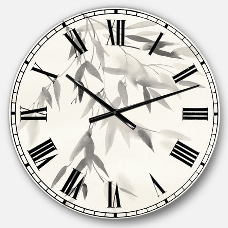 Simplist Bamboo Leaves IV - Cabin & Lodge Large Wall CLock
