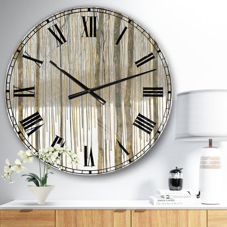 The Gray Barn Jartop 'Forest in Winter Gold - Cabin and Lodge Oversized Metal Clock