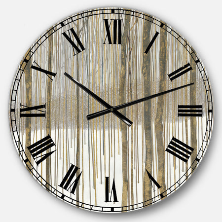 The Gray Barn Jartop 'Forest in Winter Gold - Cabin and Lodge Oversized Metal Clock