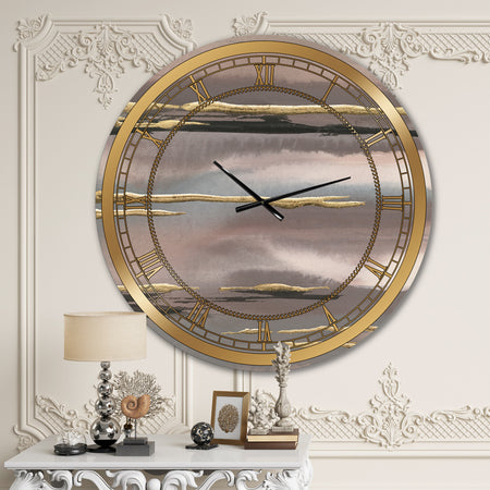 Glamorous Morning Fog I - Modern Glam Oversized Wall CLock