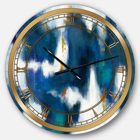Blue Glam Texture II - Glam Large Wall CLock