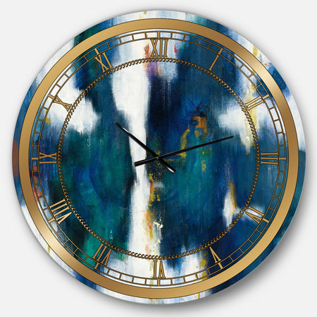 Blue Glam Texture I - Glam Large Wall CLock