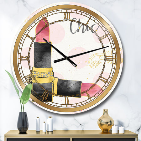 Fashion Glam lipstick II - Posh & Luxe Large Wall CLock