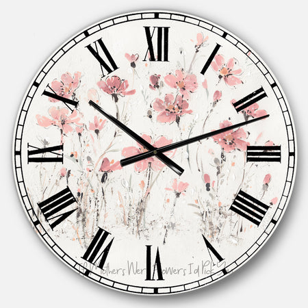 Wildflowers III - Traditional Large Wall CLock