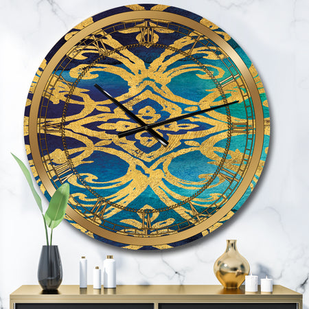 metallic Glam Indigo Form I - Glam Large Wall CLock