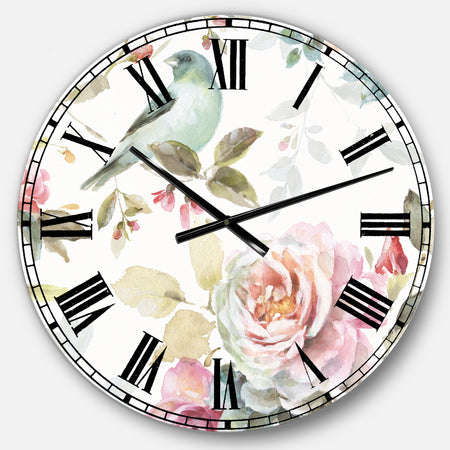 Beautiful Bird Romance II - Traditional Large Wall CLock