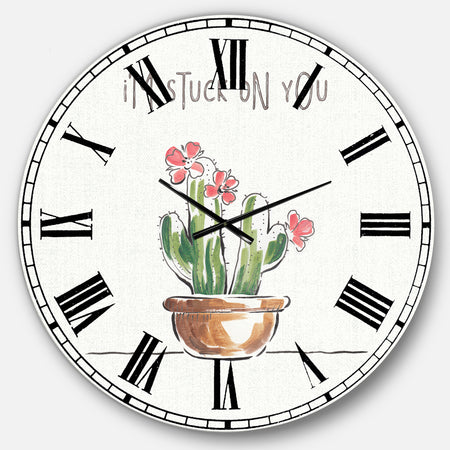 Desert Botanical Bloom II - Cabin & Lodge Large Wall CLock