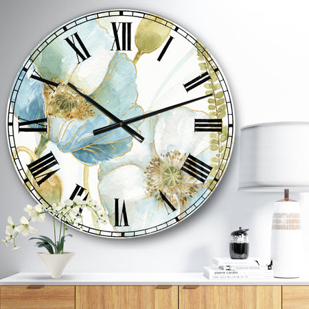 My Greenhouse Cottage Flowers III - Traditional Large Wall CLock