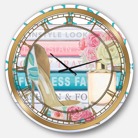 Pink Fashion high heels II - Posh & Luxe Large Wall CLock