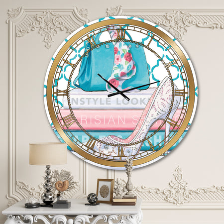 Pink Fashion high heels IV - Posh & Luxe Wall CLock