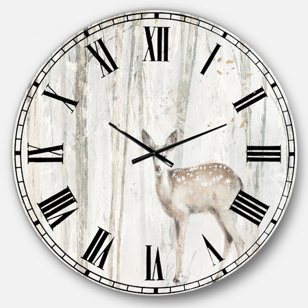 A Woodland Walk into the Forest I - Modern Farmhouse Large Wall CLock
