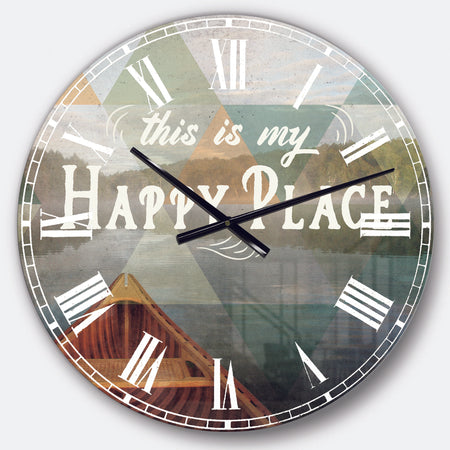 Lake House Happy Quote - Cottage Oversized Wall CLock