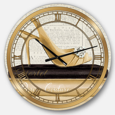 Gold Fashion High Hells I - Posh & Luxe Wall CLock