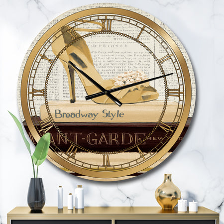 Gold Fashion High Hells III - Posh & Luxe Large Wall CLock