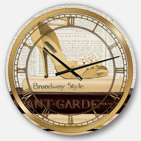Gold Fashion High Hells III - Posh & Luxe Large Wall CLock