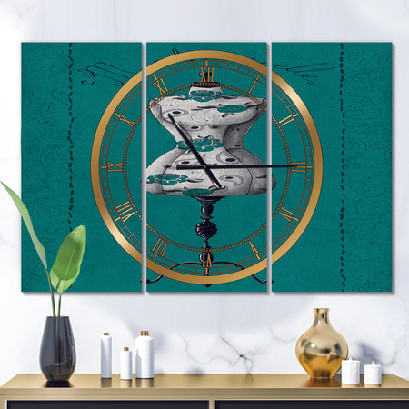 French Couture III - Glam 3 Panels Large Wall CLock