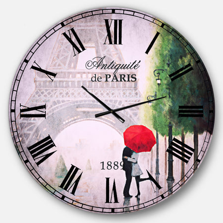 Paris Romance Couples III - French Country Oversized Wall CLock