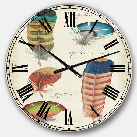 Feathers Cottage Family II - Cabin & Lodge Large Wall CLock