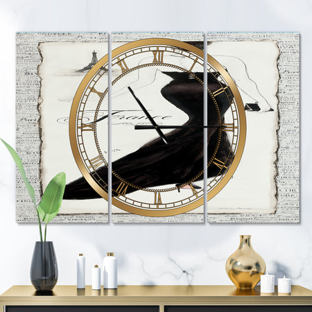 Elegance Glam Paris Diva II - Glam 3 Panels Large Wall CLock