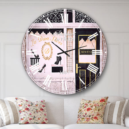 Paris Diva Shoes Painting - Fashion Large Wall CLock