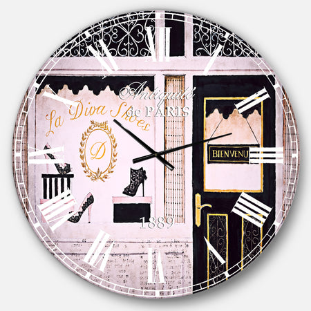 Paris Diva Shoes Painting - Fashion Large Wall CLock