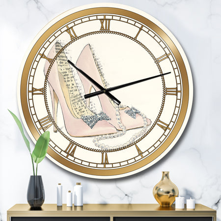 Glamorous Black Diamond Stiletto II - Glam Large Wall CLock