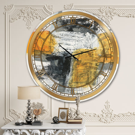 Abstract Composition of Glamorous Yellow and Black - Glam Wall CLock