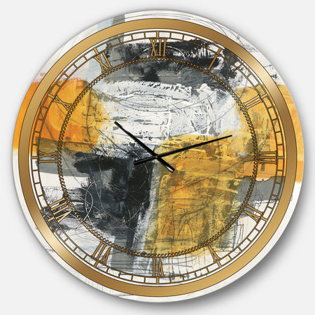 Abstract Composition of Glamorous Yellow and Black - Glam Wall CLock