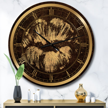 Silver Orchid Borella 'Gold Fashions Lips - Glam Wall Clock
