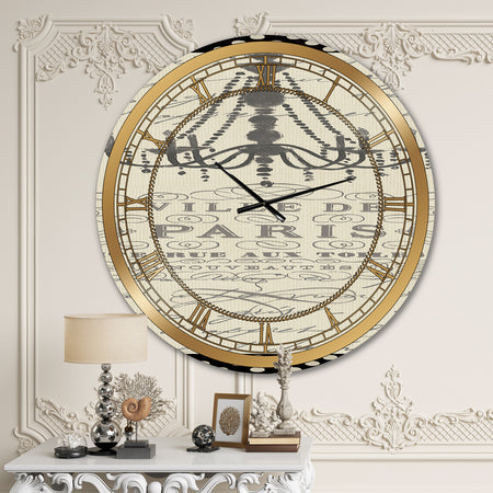 French chandeliers Couture I - Glam Large Wall CLock