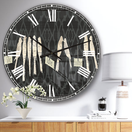 French Bird Flea Market II - Farmhouse Large Wall CLock