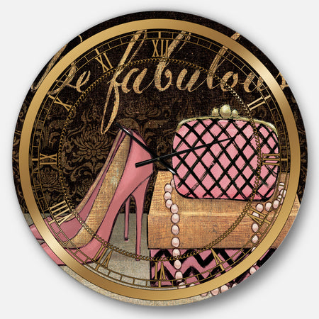Gold Fabulous Life Style III - Glam Large Wall CLock