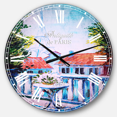 Paris Eiffel Tower - Landscape Large Wall CLock