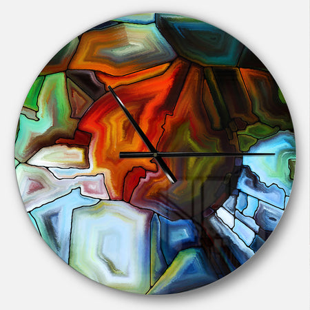 Abstract Stained Glass Design - Oversized Modern Wall CLock