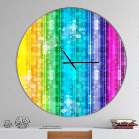 Rainbow Effects Illustration - Oversized Modern Wall CLock
