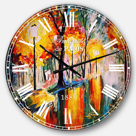 Street in Autumn - Landscape Wall CLock