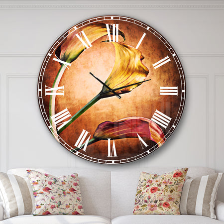 Zantedeschia Aethiopica - Floral Large Wall CLock