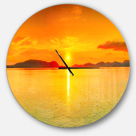 Sunset Panorama - Oversized Coastal Wall CLock